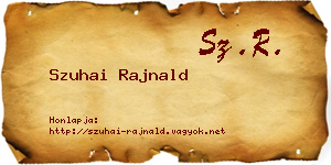 Szuhai Rajnald névjegykártya
